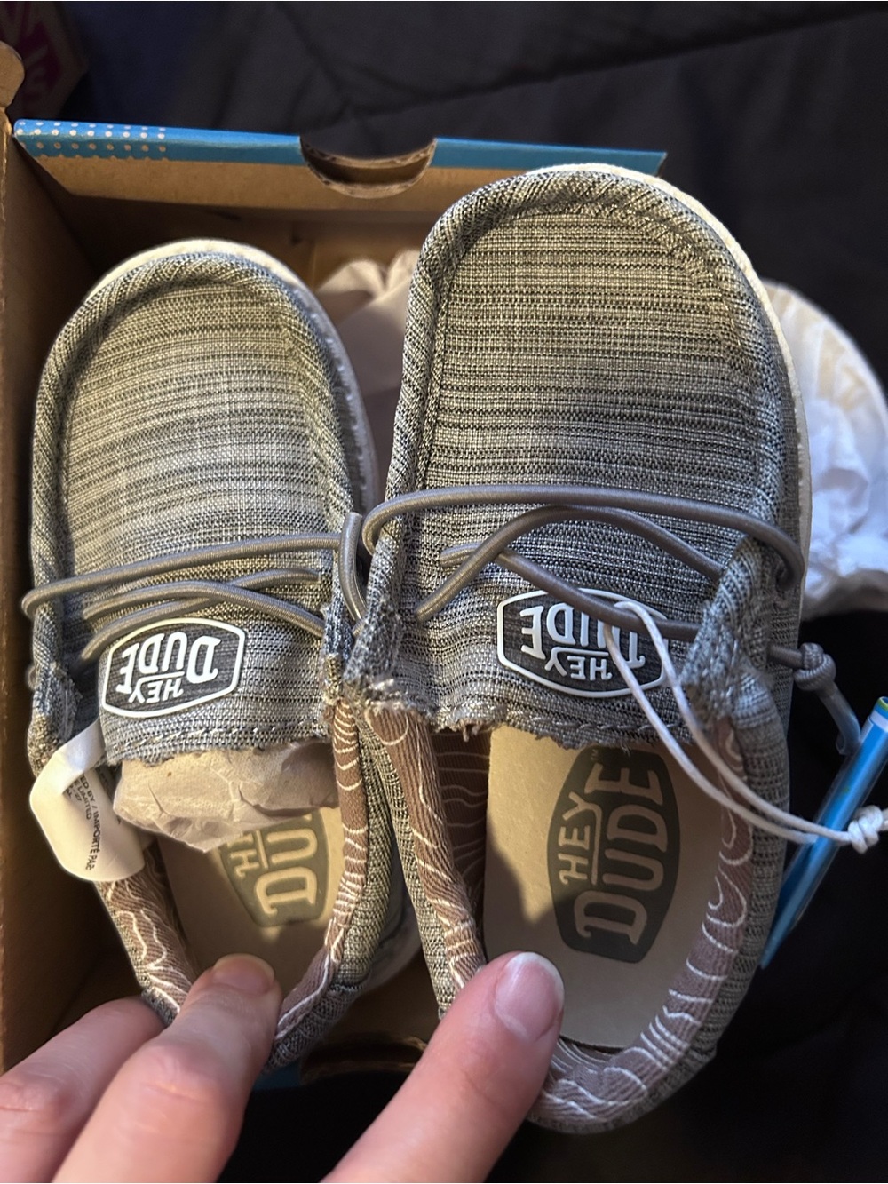Hey Dude Wally Toddler Blend Linen Shoes - Stone